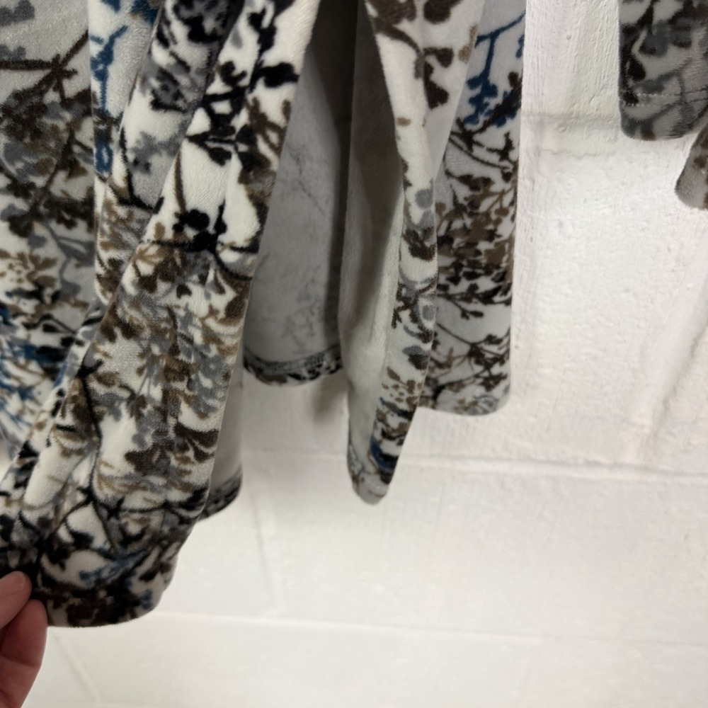 Pure Jill J Jill Shift Velour Dress SZ XL Vine Floral Print Soft Cozy Fall Cabin - Picture 7 of 12